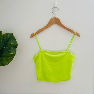 SHEIN | Lime Green Velvet Crop Tank Top Medium